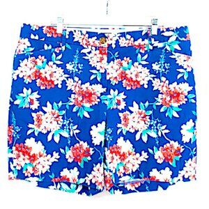 Lands End floral print Bermuda Shorts 18 mid rise